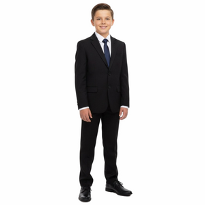 Young Man Preteen Teen Black Shimmering 2 Piece Black Formalwear Dressy Suit
